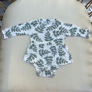 SpearmintLOVE🌿Long Sleeve Skirted Bodysuit, Sage Fern